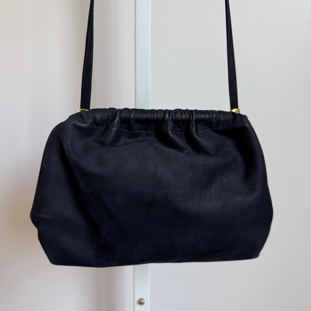 Maraolo Italy Vintage Black Suede Leather Shoulder Bag Designer Purse